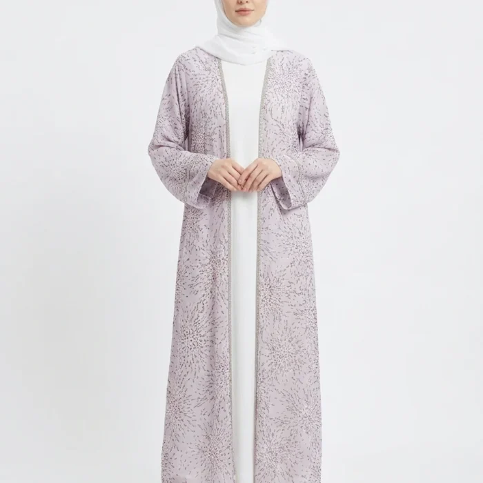 Rizqé Lavender Radiance Sheer Kimono Gorgeous Abaya